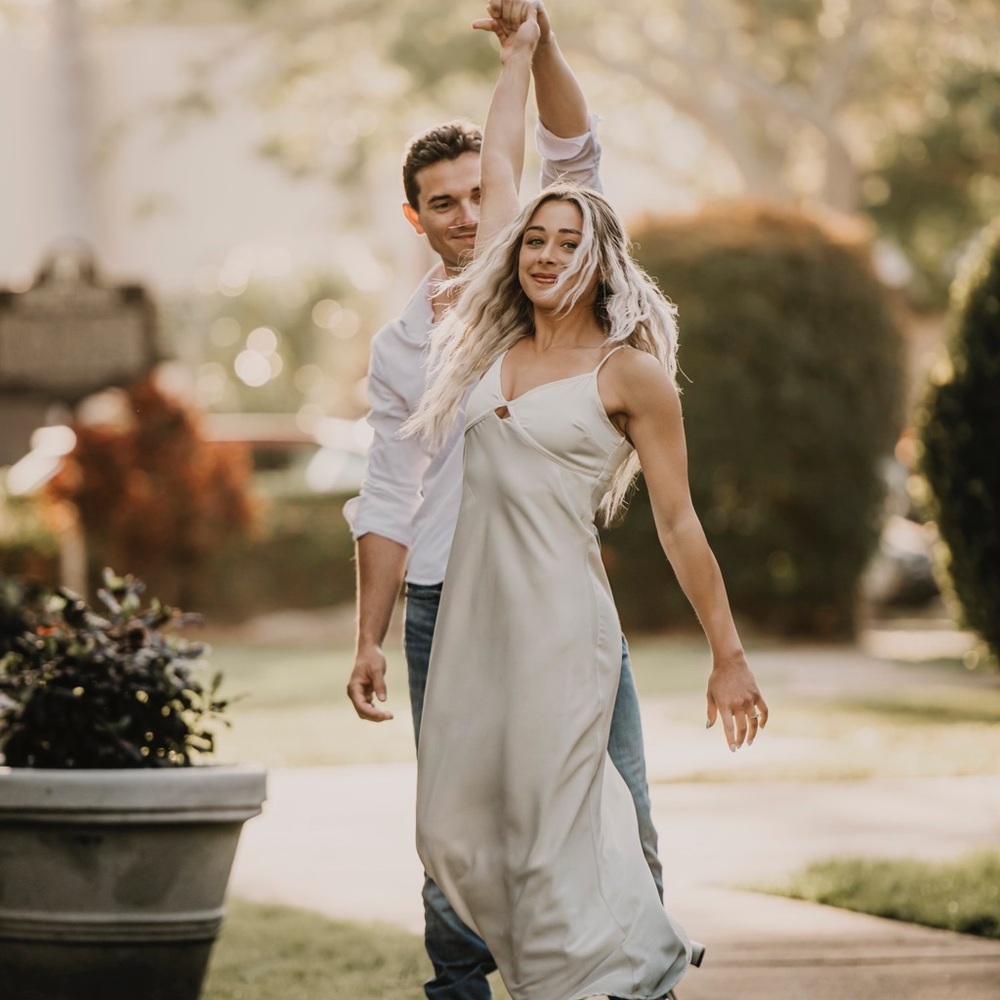 White engagement or graduation dress